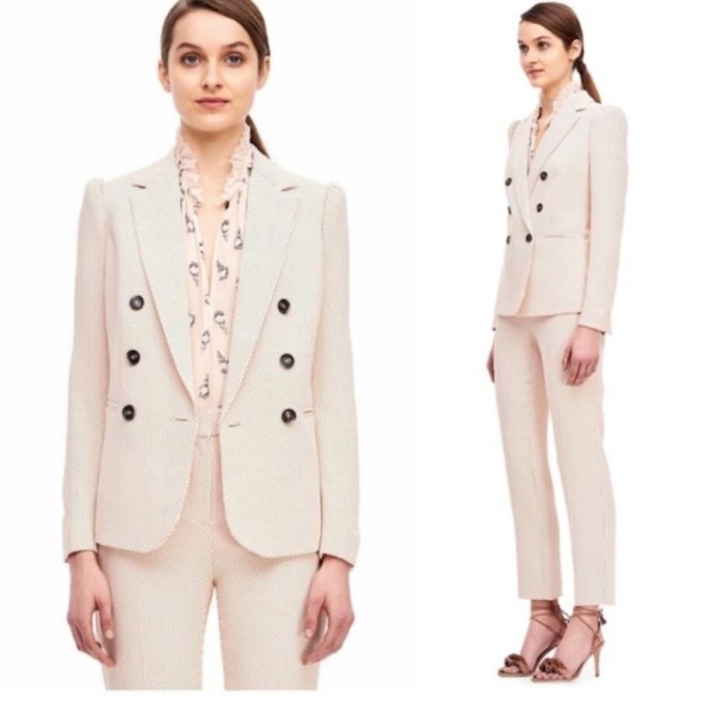 Rebecca Taylor Light Cream Double-Breasted Blazer - Picture 2 of 8